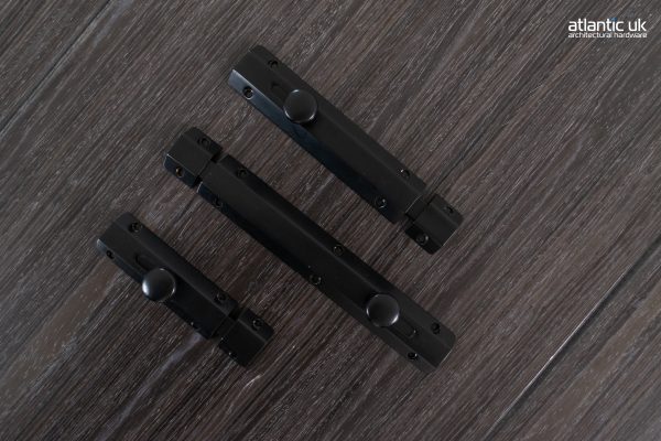 ASB4MB Atlantic Solid Brass Surface Door Bolt 4" - Matt Black - Image 3