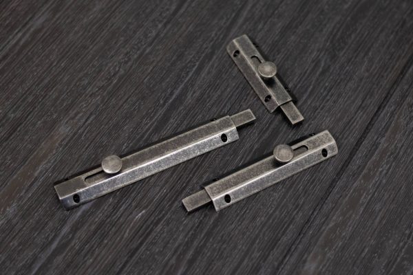 ASB6DS Atlantic Solid Brass Surface Door Bolt 6" - Distressed Silver - Image 3