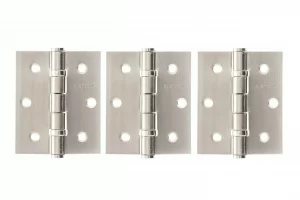 Ball Bearing Hinges 3" x 2.5" x 2.5mm set of 3 - Satin Nickel