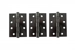Ball Bearing Hinges Grade 13 Fire Rated 4" x 3" x 3mm set of 3 - Black Nickel