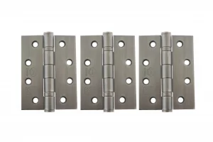Ball Bearing Hinges Grade 13 Fire Rated 4" x 3" x 3mm set of 3 - Matt Gun Metal