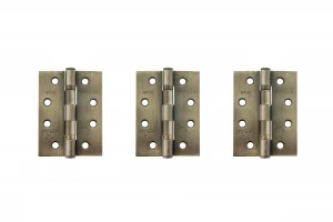 Ball Bearing Hinges Grade 11 Fire Rated 4" x 3" x 2.5mm set of 3 - Antique Brass