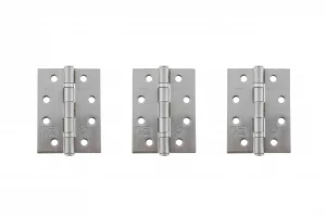 Ball Bearing Hinges Grade 11 Fire Rated 4" x 3" x 2.5mm set of 3 - Satin Chrome