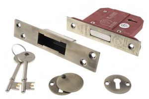 5 Lever Key Deadlock [BS] 3" - Antique Brass