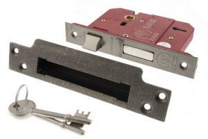 5 Lever Key Sashlock [BS] 3" - Distressed Silver