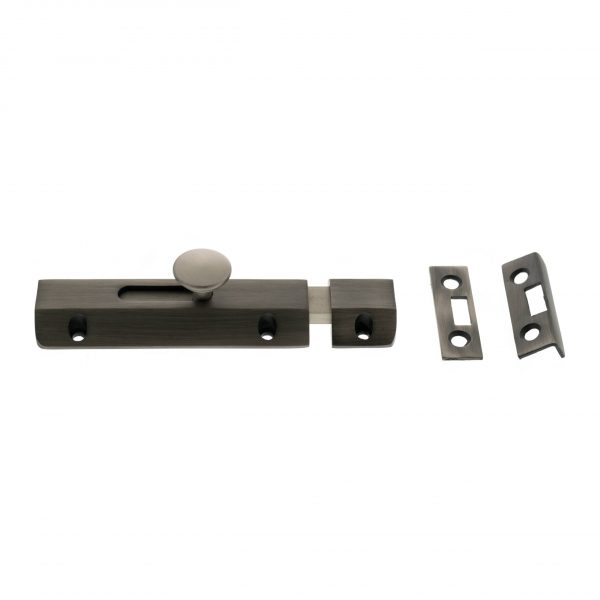 ASB4MBN Atlantic Solid Brass Surface Door Bolt 4" - Matt Gun Metal - Image 2