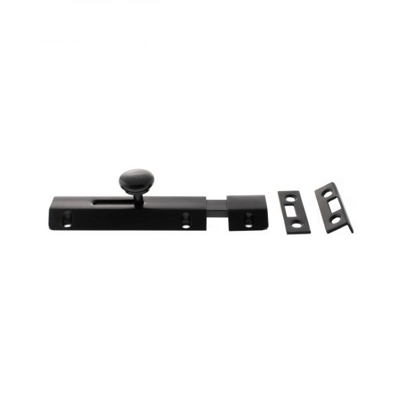 ASB4MB Atlantic Solid Brass Surface Door Bolt 4" - Matt Black - Image 2
