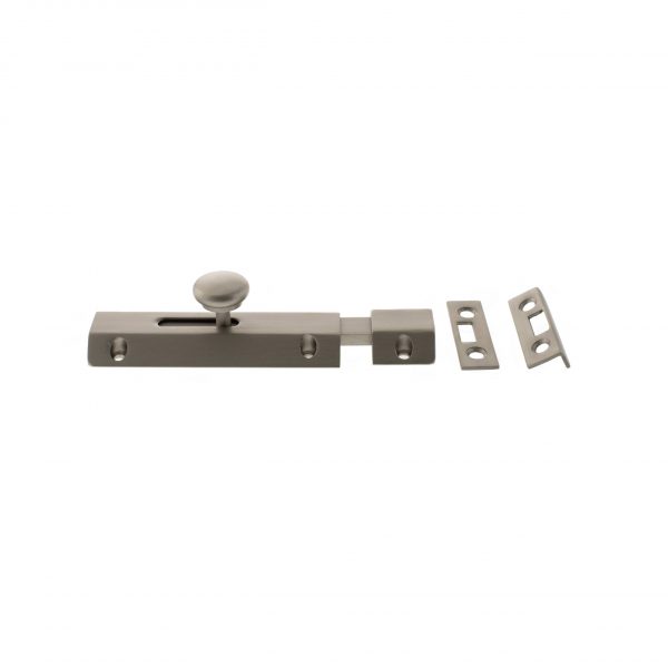 ASB4SN Atlantic Solid Brass Surface Door Bolt 4" - Satin Nickel - Image 2