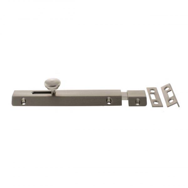 ASB6SN Atlantic Solid Brass Surface Door Bolt 6" - Satin Nickel - Image 2
