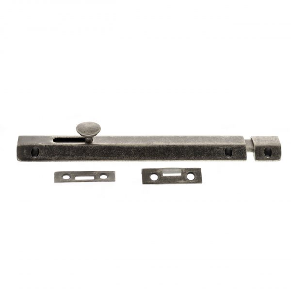 ASB8DS Atlantic Solid Brass Surface Door Bolt 8" - Distressed Silver - Image 2