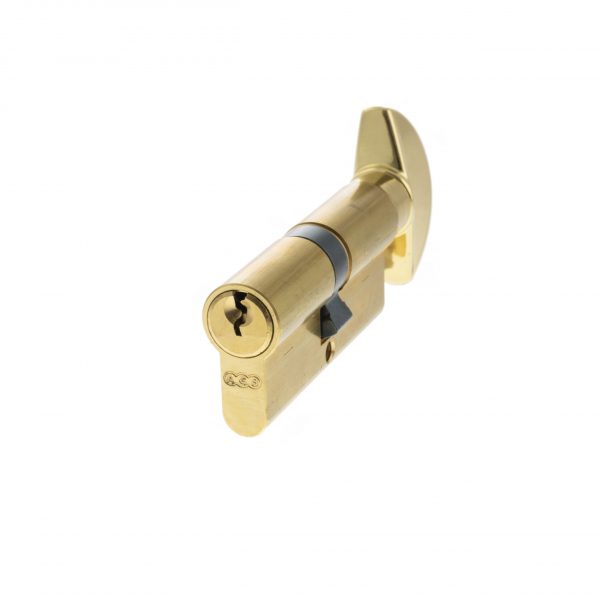 C620013030 AGB Euro Profile 5 Pin Cylinder Key to Turn 35-35mm (70mm) - Polished Brass
