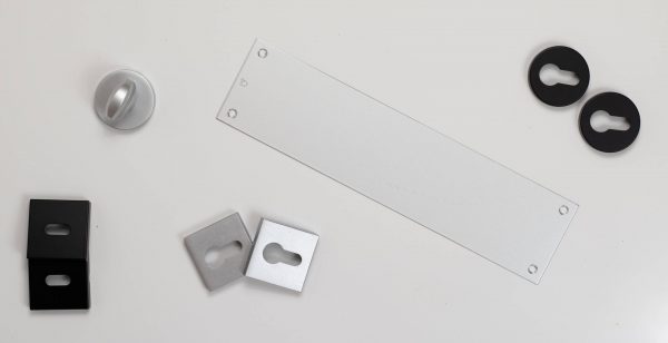 CTFMSESC CleanTouch Anti-Bac Euro Escutcheons on Minimal Square Rose - Satin Chrome - Image 2