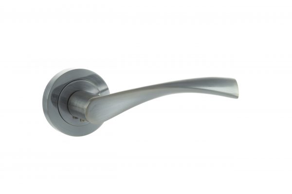 ECO20SC Eco Aqua Aluminium Lever Door Handle on Round Rose - Satin Chrome