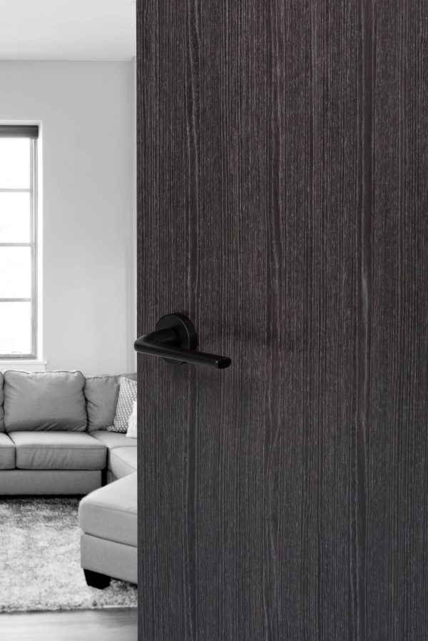 FMR133MB Forme Milly Lever Door Handle on Minimal Round Rose - Matt Black - Image 2