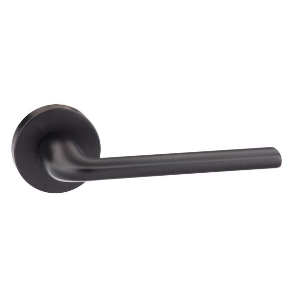 FMR133MB Forme Milly Lever Door Handle on Minimal Round Rose - Matt Black