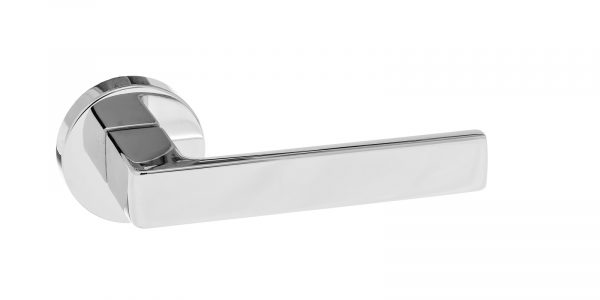 FMR254PC Forme Asti Lever Door Handle on Minimal Round Rose - Polished Chrome