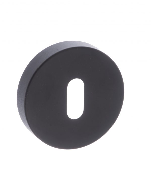 CTFMRKMB CleanTouch Anti-Bac Key Escutcheons on Minimal Round Rose - Matt Black