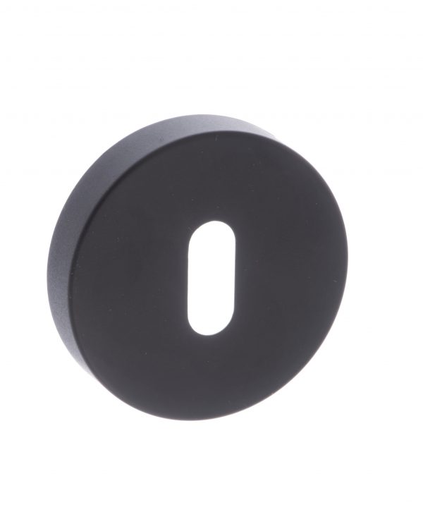 FMRKMB Forme Key Escutcheons on Minimal Round Rose - Matt Black