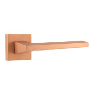 FMS136USC Forme Lorena Lever Door Handle on Minimal Square Rose - Urban Satin Copper
