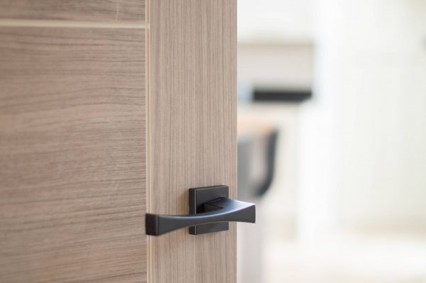 FMS213MB Forme Artemide Lever Door Handle on Minimal Square Rose - Matt Black - Image 2