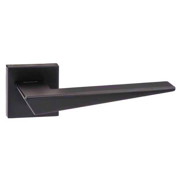 FMS215MB Forme Naxos Lever Door Handle on Minimal Square Rose - Matt Black