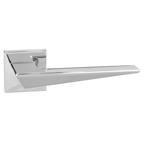 FMS215PC Forme Naxos Lever Door Handle on Minimal Square Rose - Polished Chrome