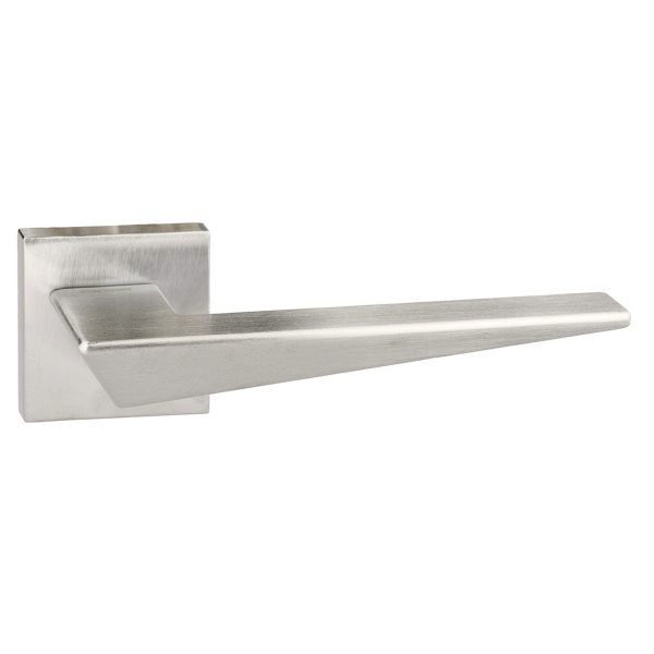 FMS215SC Forme Naxos Lever Door Handle on Minimal Square Rose - Satin Chrome