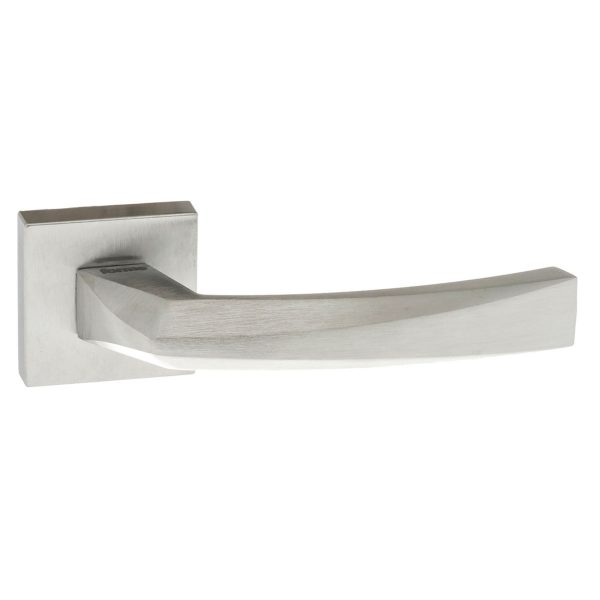 FMS268SC Forme Crystal Lever Door Handle on Minimal Square Rose - Satin Chrome