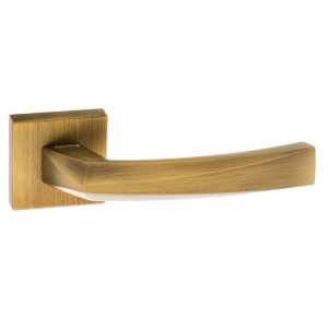 FMS268YB Forme Crystal Lever Door Handle on Minimal Square Rose - Yester Bronze