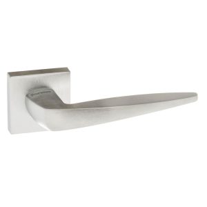 FMS272SC Forme Foglia Lever Door Handle on Minimal Square Rose - Satin Chrome