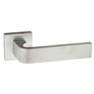 FMS413SC Forme Monza Lever Door Handle on Minimal Square Rose - Satin Chrome