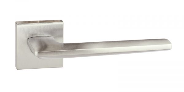 FMS422SC Forme Boston Lever Door Handle on Minimal Square Rose - Satin Chrome