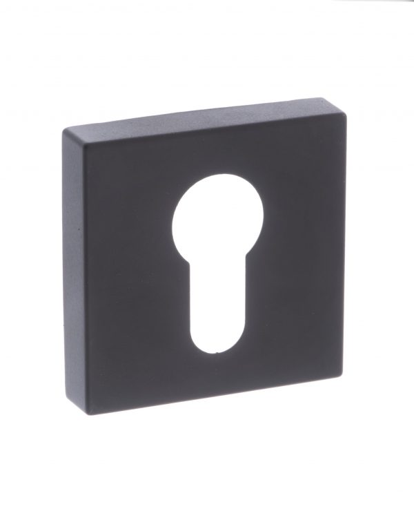 S4ESCESMB STATUS Euro Escutcheons on S4 Square Rose - Matt Black
