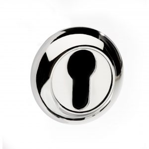 MCESCEPC Mediterranean Euro Escutcheons on Round "C" Rose - Polished Chrome