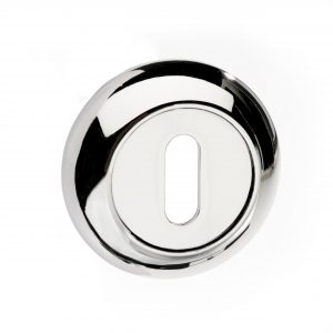 MCESCKPC Mediterranean Key Escutcheons on Round "C" Rose - Polished Chrome