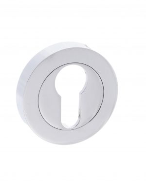 MESCECP Mediterranean Euro Escutcheons on Round Rose - Polished Chrome