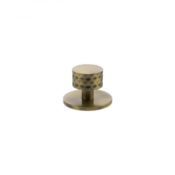 Millhouse Brass Chrysler Diamond Round Cabinet Knob Handle - Antique Brass - Image 2