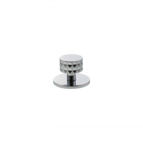 Millhouse Brass Chrysler Diamond Round Cabinet Knob Handle - Polished Chrome - Image 2