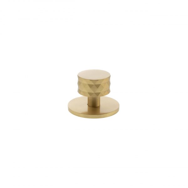 Millhouse Brass Chrysler Diamond Round Cabinet Knob Handle - Satin Brass - Image 2