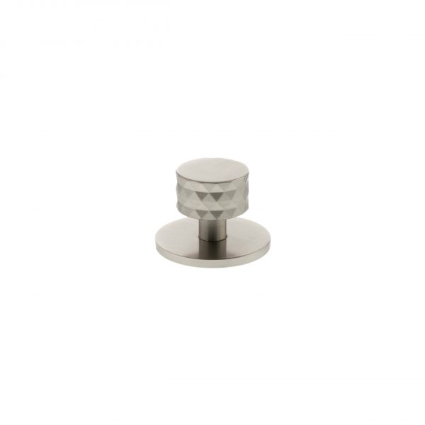 Millhouse Brass Chrysler Diamond Round Cabinet Knob Handle - Satin Nickel - Image 2
