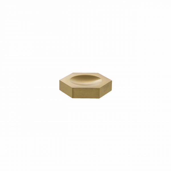 MHCH1338SB Millhouse Brass Pennington Hexagonal Finger Pull Cabinet Knob Handle - Satin Brass - Image 3