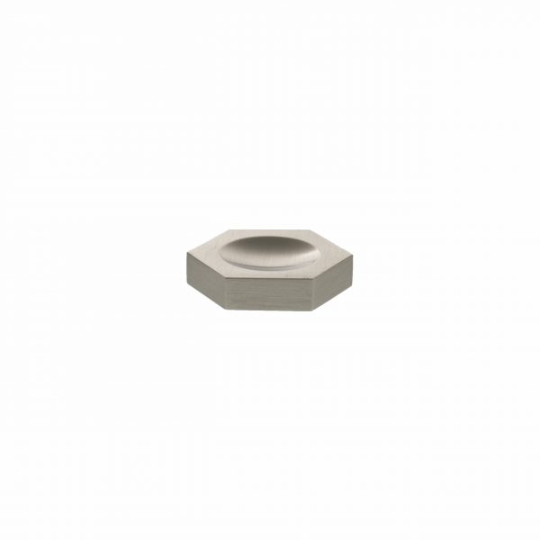 MHCH1338SN Millhouse Brass Pennington Hexagonal Finger Pull Cabinet Knob Handle - Satin Nickel - Image 3