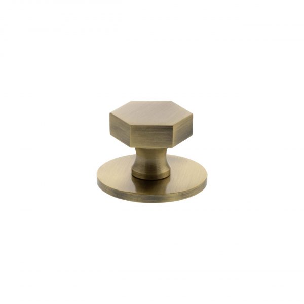 Millhouse Brass Pennington Hexagonal Cabinet Knob Handle - Antique Brass - Image 2