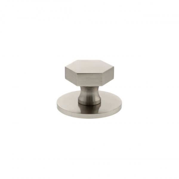 Millhouse Brass Pennington Hexagonal Cabinet Knob Handle - Satin Nickel - Image 2