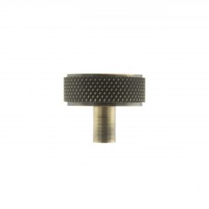 MHCK1935AB Millhouse Brass Hargreaves Disc Knurled Cabinet Knob on Concealed Fix - Antique Brass