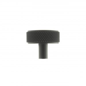MHCK1935MB Millhouse Brass Hargreaves Disc Knurled Cabinet Knob on Concealed Fix - Matt Black