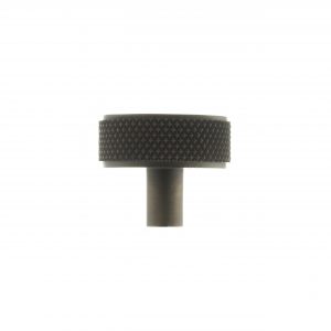 MHCK1935UDB Millhouse Brass Hargreaves Disc Knurled Cabinet Knob on Concealed Fix - Urban Dark Bronze