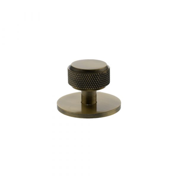 Millhouse Brass Eiffel Knurled Round Cabinet Knob Handle - Antique Brass - Image 2