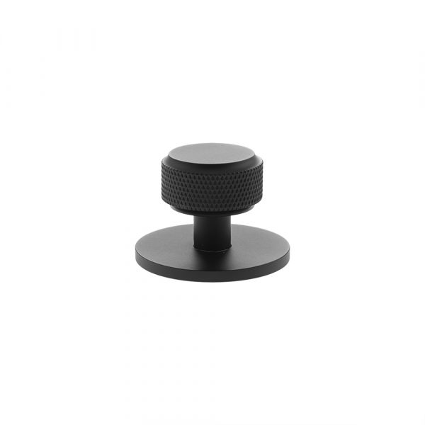 Millhouse Brass Eiffel Knurled Round Cabinet Knob Handle - Matt Black - Image 2