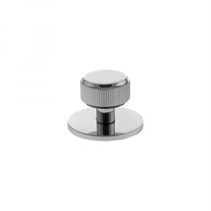 Millhouse Brass Battersea Linear Round Cabinet Knob Handle on Backplate - Polished Chrome
